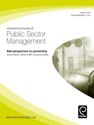 cover image of International Journal of Public Sector Management, Volume 19, Issue 3